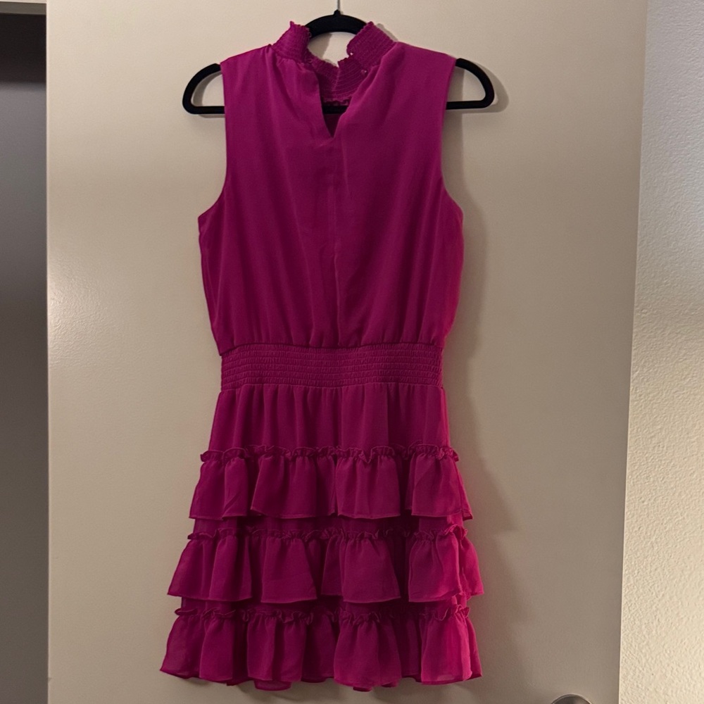 MSK Fuchsia Ruffled Mini Dress - Picture 2 of 3